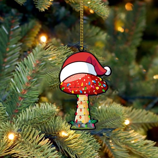 Gearhumans 3D Fruit Christmas Santa Hat Mushroom Christmas Custom Ornament - Image 5