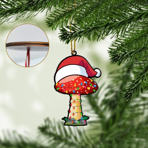 Gearhumans 3D Fruit Christmas Santa Hat Mushroom Christmas Custom Ornament - Image 4