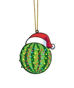 Gearhumans 3D Christmas Santa Hat Watermelon Fruit Christmas Custom Ornament