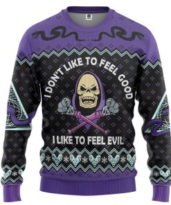 Gearhumans 3D Skeletor He Man I Like To Feel Evil Christmas Custom Ugly Long sleeve