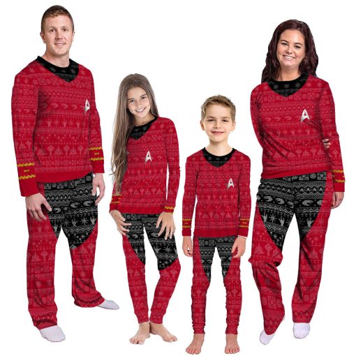 Gearhumans 3D S.T The Original Series 1966 1969 Red Ugly Christmas Custom Pajamas Set