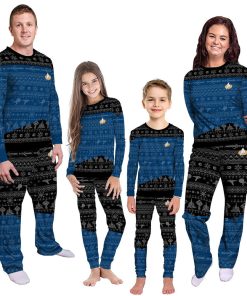 Gearhumans 3D S.T The Next Generation 1987 Blue Ugly Christmas Custom Pajamas Set