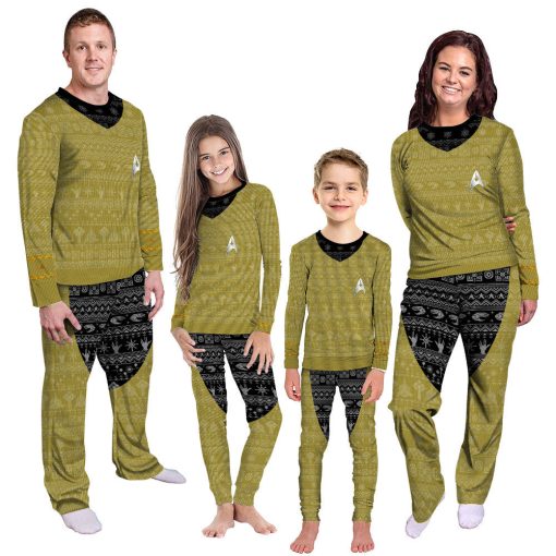 Gearhumans 3D S.T The Original Series 1966 1969 Yellow Ugly Christmas Custom Pajamas Set
