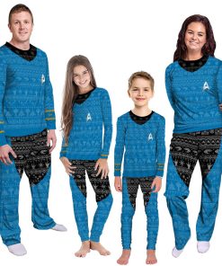 Gearhumans 3D S.T The Original Series 1966 1969 Blue Ugly Christmas Custom Pajamas Set