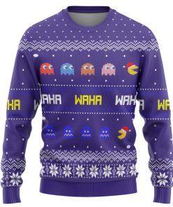 Gearhumans 3D PacMan Waka waka Ugly Christmas Custom Ugly Long sleeve