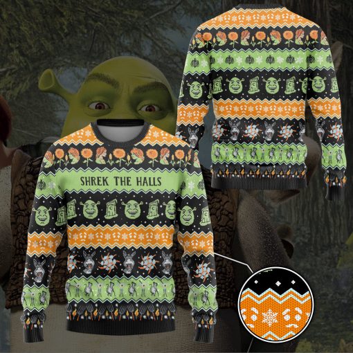 Gearhumans 3D Shrek Ugly Christmas Custom Ugly Long sleeve