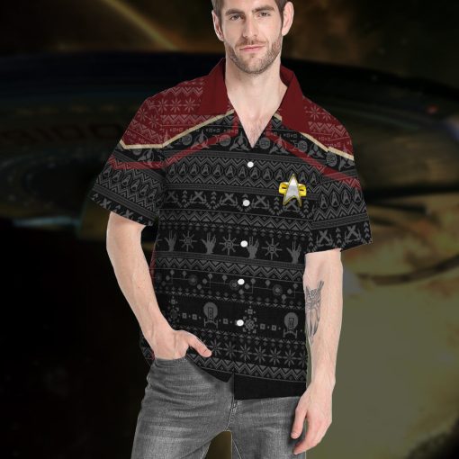 Gearhumans 3D S.T Picard 2020 Red Ugly Christmas Custom Hawaii Shirt 13 Gearhumans 3D S.T Picard 2020 Red Ugly Christmas Custom Hawaii Shirt - Image 13