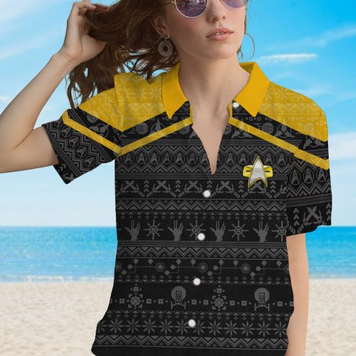 Gearhumans 3D S.T Picard 2020 Yellow Ugly Christmas Custom Hawaii Shirt 11 Gearhumans 3D S.T Picard 2020 Yellow Ugly Christmas Custom Hawaii Shirt - Image 11