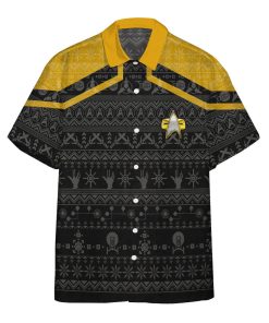 Gearhumans 3D S.T Picard 2020 Yellow Ugly Christmas Custom Hawaii Shirt