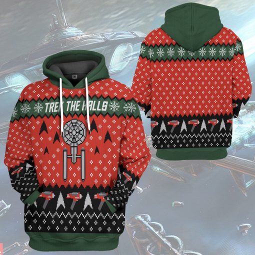 Gearhumans 3D S.T Trek The Halls Christmas Edition Custom Hoodie Tshirt Apparel - Image 10