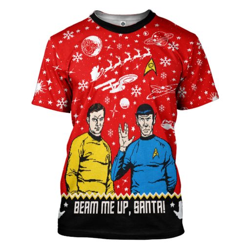 Gearhumans 3D S.T Beam Me Up Santa Custom Hoodie Tshirt Apparel 3 Gearhumans 3D S.T Beam Me Up Santa Custom Hoodie Tshirt Apparel - Image 3