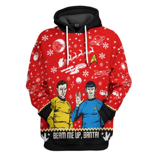 Gearhumans 3D S.T Beam Me Up Santa Custom Hoodie Tshirt Apparel 1 Gearhumans 3D S.T Beam Me Up Santa Custom Hoodie Tshirt Apparel