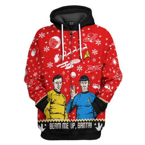Gearhumans 3D S.T Beam Me Up Santa Custom Hoodie Tshirt Apparel 4 Gearhumans 3D S.T Beam Me Up Santa Custom Hoodie Tshirt Apparel - Image 4