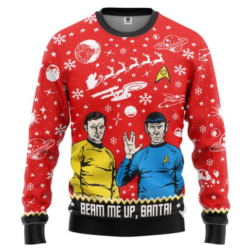 Gearhumans 3D S.T Beam Me Up Santa Custom Hoodie Tshirt Apparel 2 Gearhumans 3D S.T Beam Me Up Santa Custom Hoodie Tshirt Apparel - Image 2