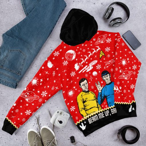 Gearhumans 3D S.T Beam Me Up Santa Custom Hoodie Tshirt Apparel 13 Gearhumans 3D S.T Beam Me Up Santa Custom Hoodie Tshirt Apparel - Image 13