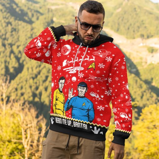 Gearhumans 3D S.T Beam Me Up Santa Custom Hoodie Tshirt Apparel 14 Gearhumans 3D S.T Beam Me Up Santa Custom Hoodie Tshirt Apparel - Image 14