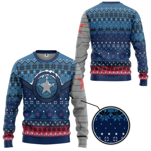 Gearhumans 3D Winter Soldier Star Of Bucky Christmas Custom Ugly Long sleeve