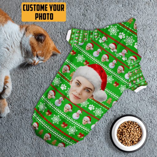 Gearhumans 3D Dog Pet Christmas Custom Photo Ugly Long sleeve - Image 9