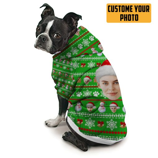 Gearhumans 3D Dog Pet Christmas Custom Photo Ugly Long sleeve - Image 4