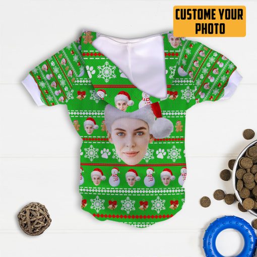 Gearhumans 3D Dog Pet Christmas Custom Photo Ugly Long sleeve - Image 8