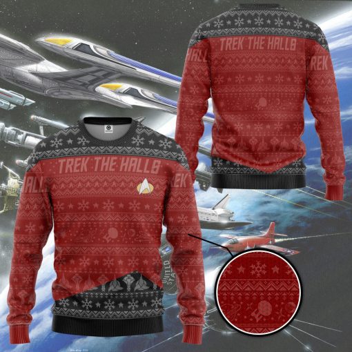 Gearhumans 3D S.T The Next Generation 1987 Red Ugly Christmas Ver 2 Custom Ugly Long sleeve - Image 3