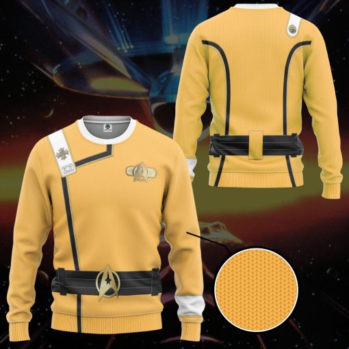 Gearhumans 3D S.T Wrath of Khan Starfleet Yellow Uniform Custom Ugly Long Sleeve - Image 5