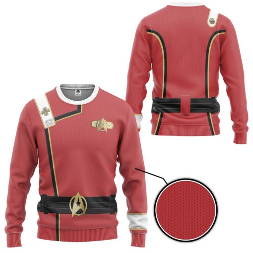 Gearhumans 3D S.T Wrath of Khan Starfleet Red Uniform Custom Ugly Long Sleeve 4 Gearhumans 3D S.T Wrath of Khan Starfleet Red Uniform Custom Ugly Long Sleeve - Image 3