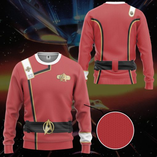 Gearhumans 3D S.T Wrath of Khan Starfleet Red Uniform Custom Ugly Long Sleeve 6 Gearhumans 3D S.T Wrath of Khan Starfleet Red Uniform Custom Ugly Long Sleeve - Image 5