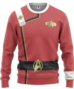 Gearhumans 3D S.T Wrath of Khan Starfleet Red Uniform Custom Ugly Long Sleeve