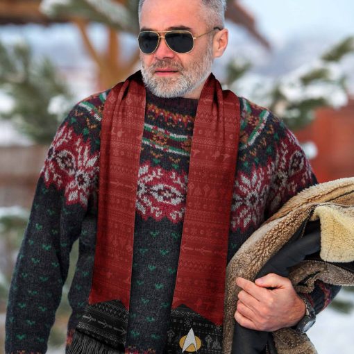 Gearhumans 3D S.T The Next Generation 1987 Red Ugly Christmas Custom Woof Scarf