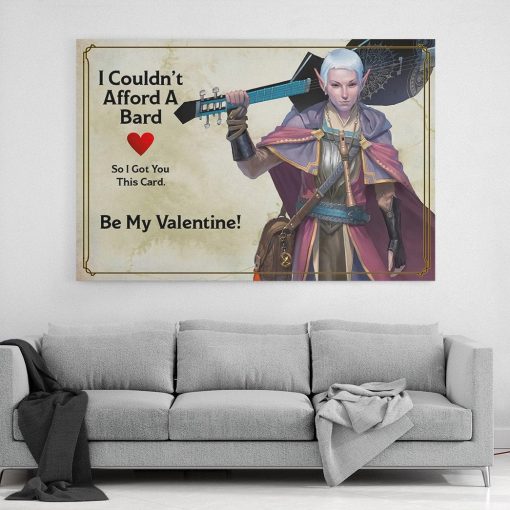 Gearhumans 3D DnD I Couldnt Afford Bard Be My Valentine Custom Canvas - Image 6