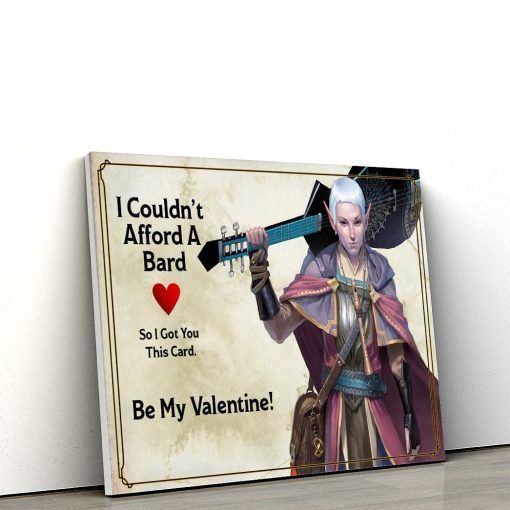 Gearhumans 3D DnD I Couldnt Afford Bard Be My Valentine Custom Canvas - Image 3