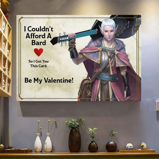 Gearhumans 3D DnD I Couldnt Afford Bard Be My Valentine Custom Canvas - Image 4