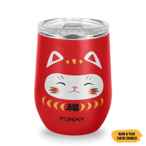 Gearhumans 3D Japanese Lucky Cat Custom Name Custome Number Tumbler - Image 4
