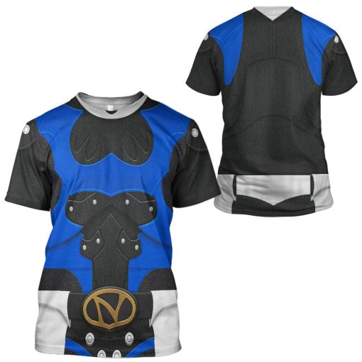 Gearhumans 3D Psycho Rangers Blue Psycho Costume Custom Hoodie Tshirt Apparel - Image 7