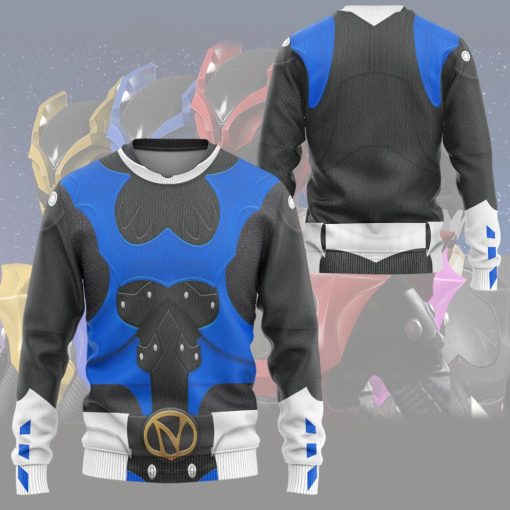 Gearhumans 3D Psycho Rangers Blue Psycho Costume Custom Hoodie Tshirt Apparel - Image 9