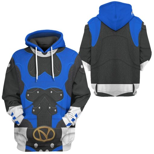 Gearhumans 3D Psycho Rangers Blue Psycho Costume Custom Hoodie Tshirt Apparel - Image 5
