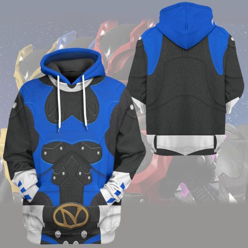Gearhumans 3D Psycho Rangers Blue Psycho Costume Custom Hoodie Tshirt Apparel - Image 13