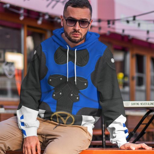 Gearhumans 3D Psycho Rangers Blue Psycho Costume Custom Hoodie Tshirt Apparel - Image 12