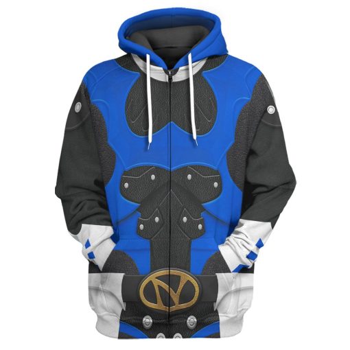 Gearhumans 3D Psycho Rangers Blue Psycho Costume Custom Hoodie Tshirt Apparel - Image 4