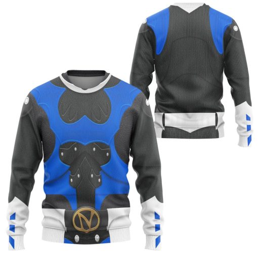 Gearhumans 3D Psycho Rangers Blue Psycho Costume Custom Hoodie Tshirt Apparel - Image 6