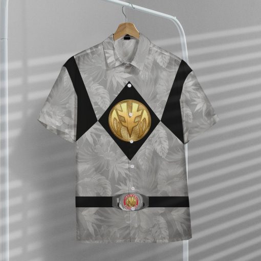 Gearhumans Movie Mighty Morphin White Power Rangers Tropical Custom Short Sleeve Shirt - Image 6