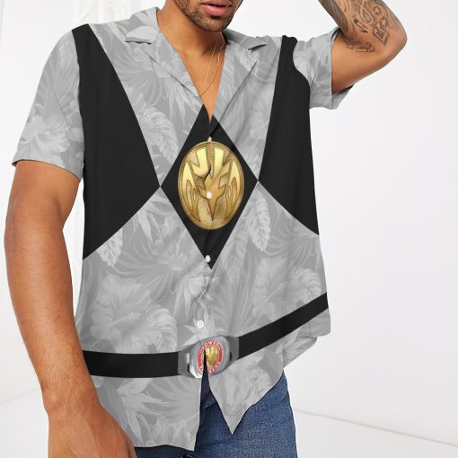 Gearhumans Movie Mighty Morphin White Power Rangers Tropical Custom Short Sleeve Shirt - Image 4