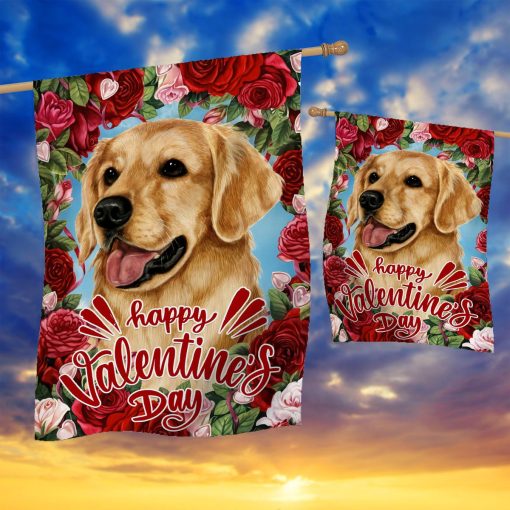 Gearhumans 3D Happy Valentines Day Labrador Retriever Dog Custom Flag - Image 2