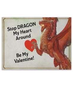 Gearhumans 3D DnD Stop Dragon My Heart Around Be My Valentine Custom Canvas