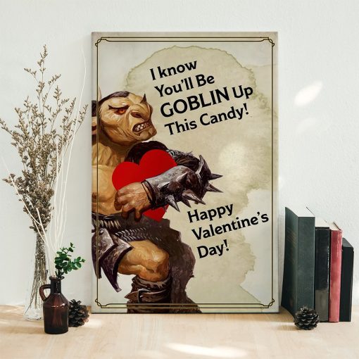 Gearhumans 3D DnD I Know Youll Be Goblin Up This Candy Valentine Custom Canvas - Image 6
