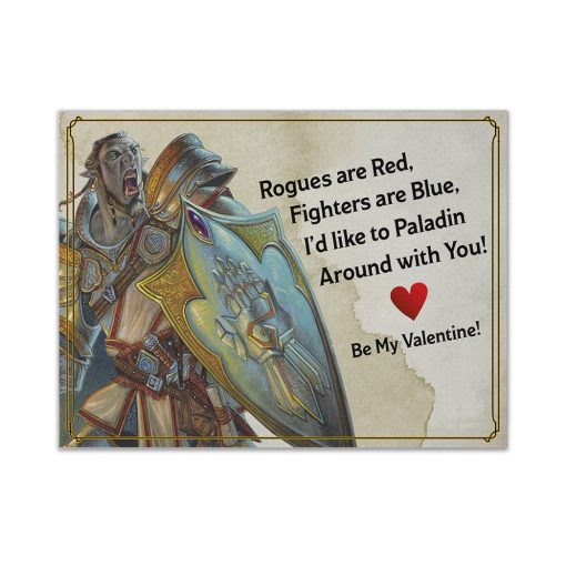 Gearhumans 3D DnD Id Like To Paladin Around With You Valentine Custom Canvas