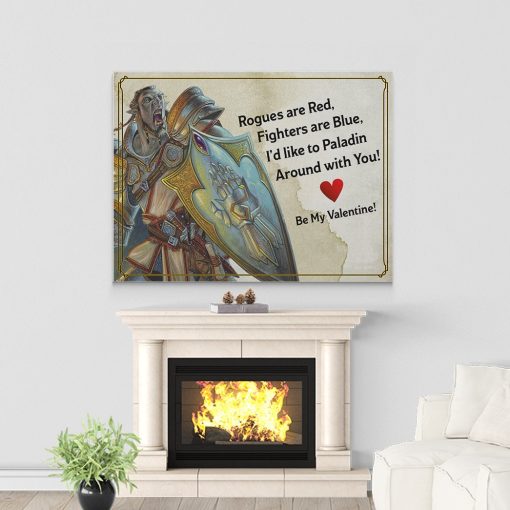 Gearhumans 3D DnD Id Like To Paladin Around With You Valentine Custom Canvas - Image 4
