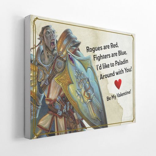 Gearhumans 3D DnD Id Like To Paladin Around With You Valentine Custom Canvas - Image 5