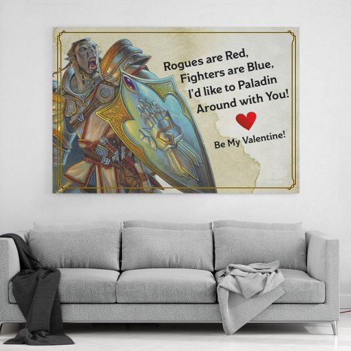 Gearhumans 3D DnD Id Like To Paladin Around With You Valentine Custom Canvas - Image 6